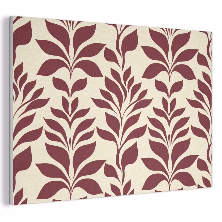 Abstract - Bladeren - Burgundy PET vilt klein 837 -3d