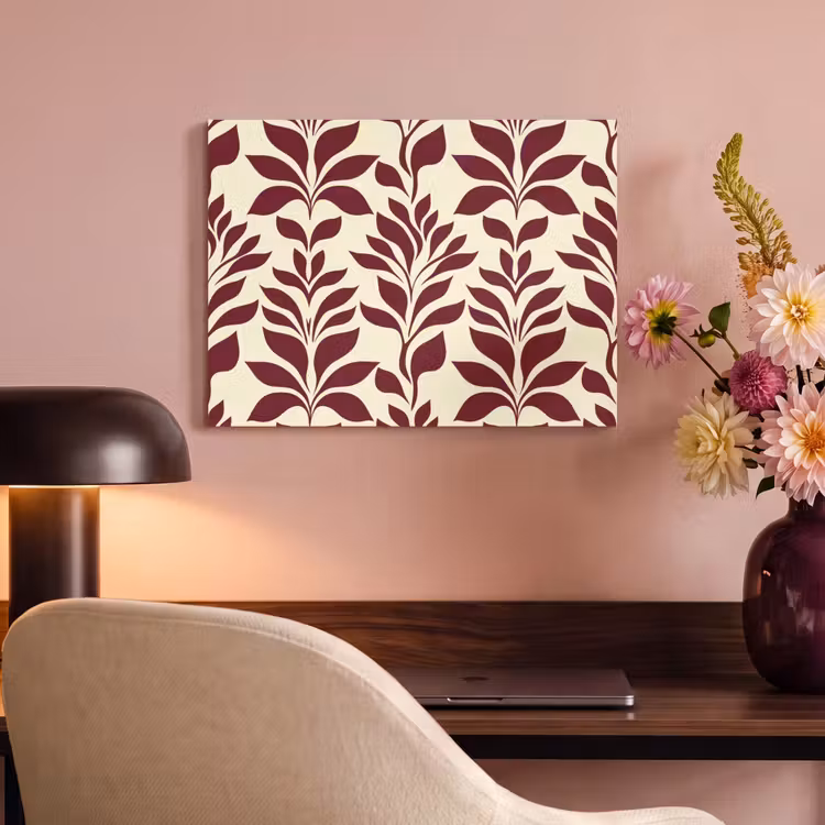 Abstract - Bladeren - Burgundy PET vilt klein 837 -sfeer3