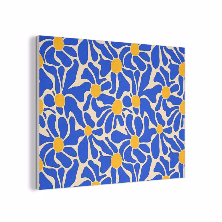 Abstract - Bloem - Blauw PET vilt klein 837 -3d