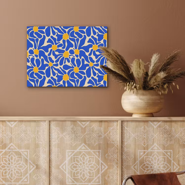 Abstract - Bloem - Blauw PET vilt klein 837 -sfeer4