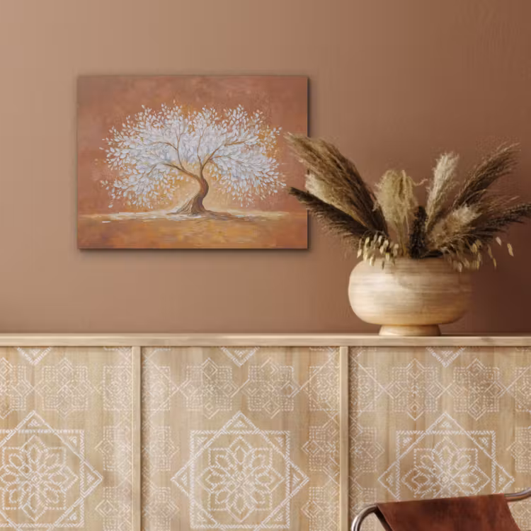 Abstract - Boom - Wit - Bladeren PET vilt klein -sfeer4
