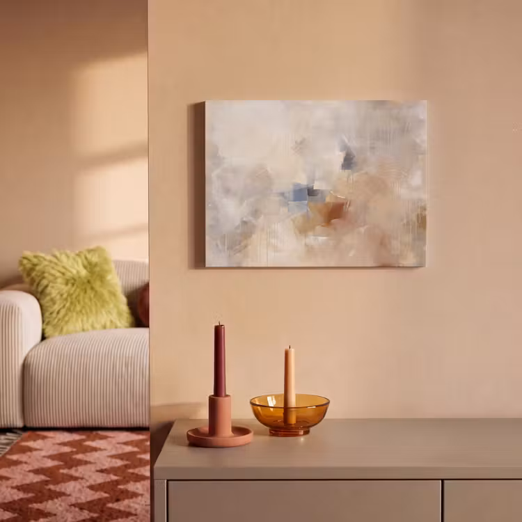 Abstract - Borstelstreken - Modern - Beige - Kunst PET vilt klein -sfeer1