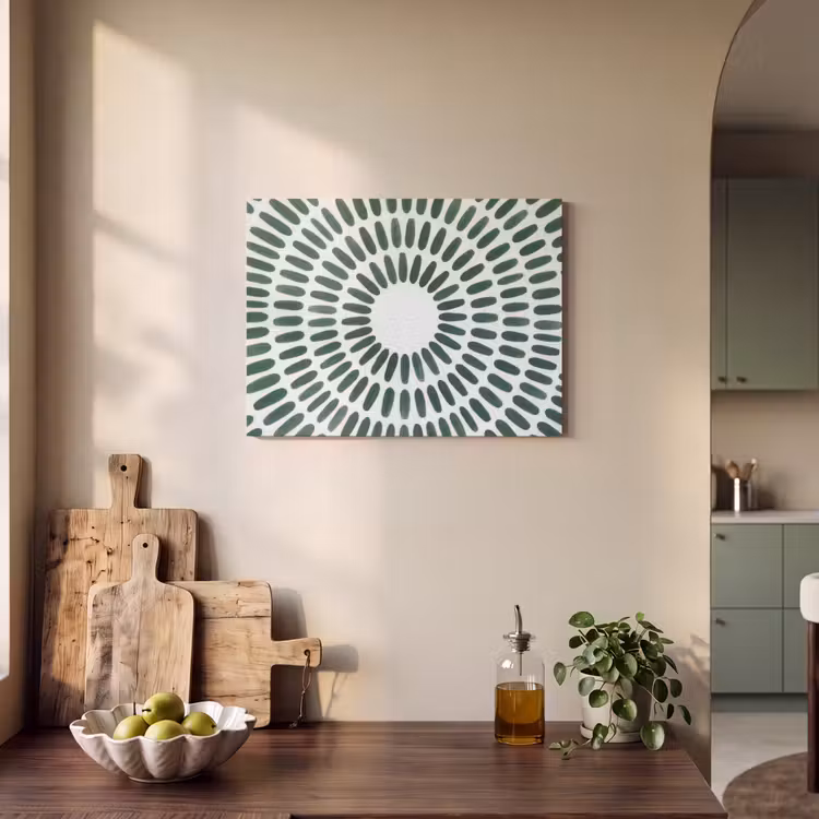 Abstract - Cirkel - Patroon - Modern - Groen PET vilt klein -sfeer2