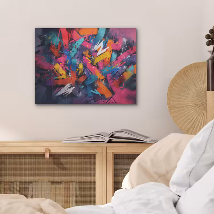 Abstract - Explosie - Neonkleuren PET vilt klein -sfeer3