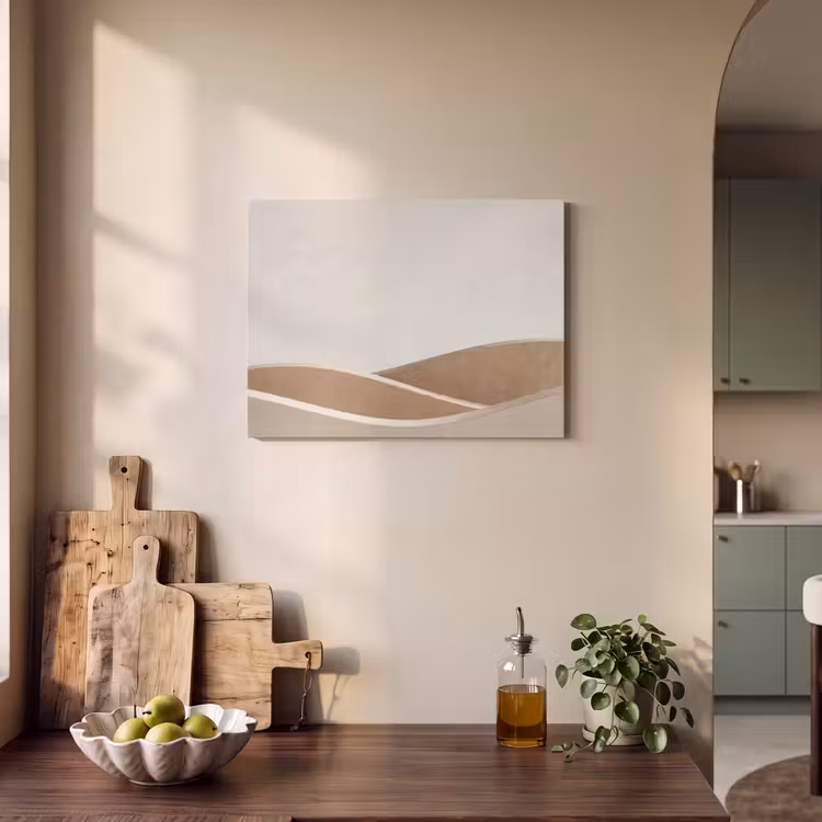 Abstract - Golven - Modern - Beige PET vilt klein -sfeer2