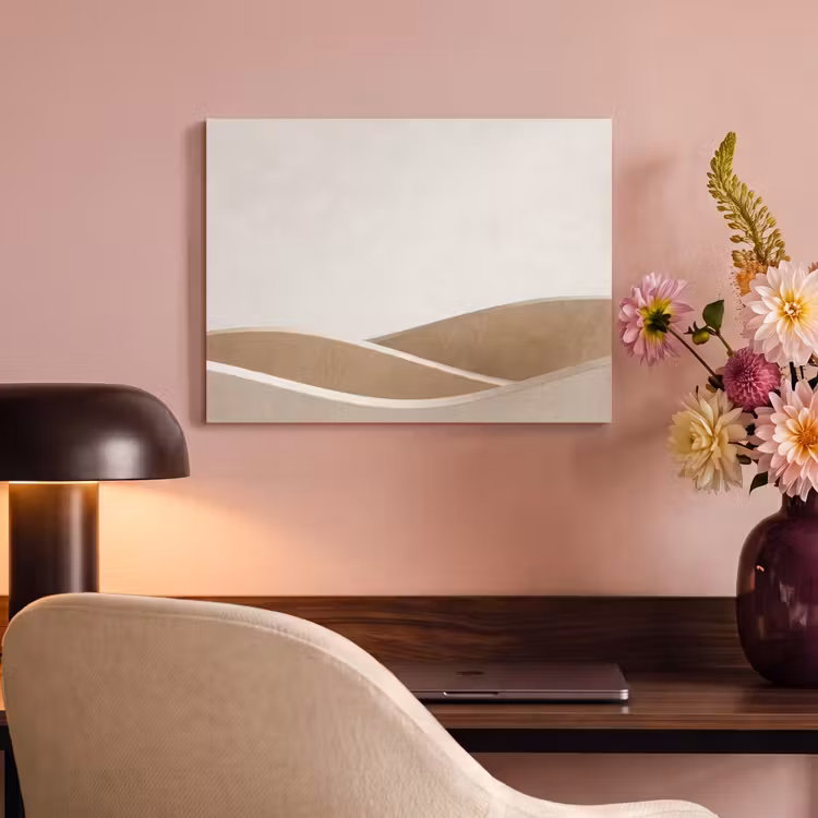 Abstract - Golven - Modern - Beige PET vilt klein -sfeer3