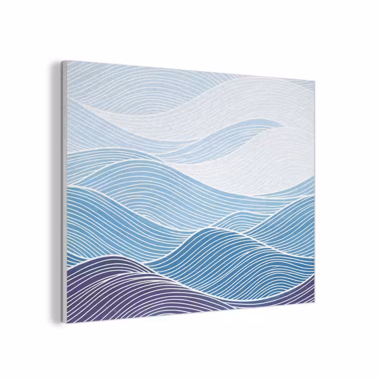 Abstract - Golven - Patroon - Blauw - Modern PET vilt klein -3d