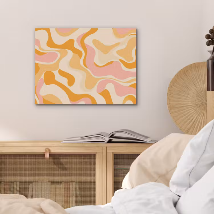 Abstract - Golvend - Oranje PET vilt klein -sfeer3