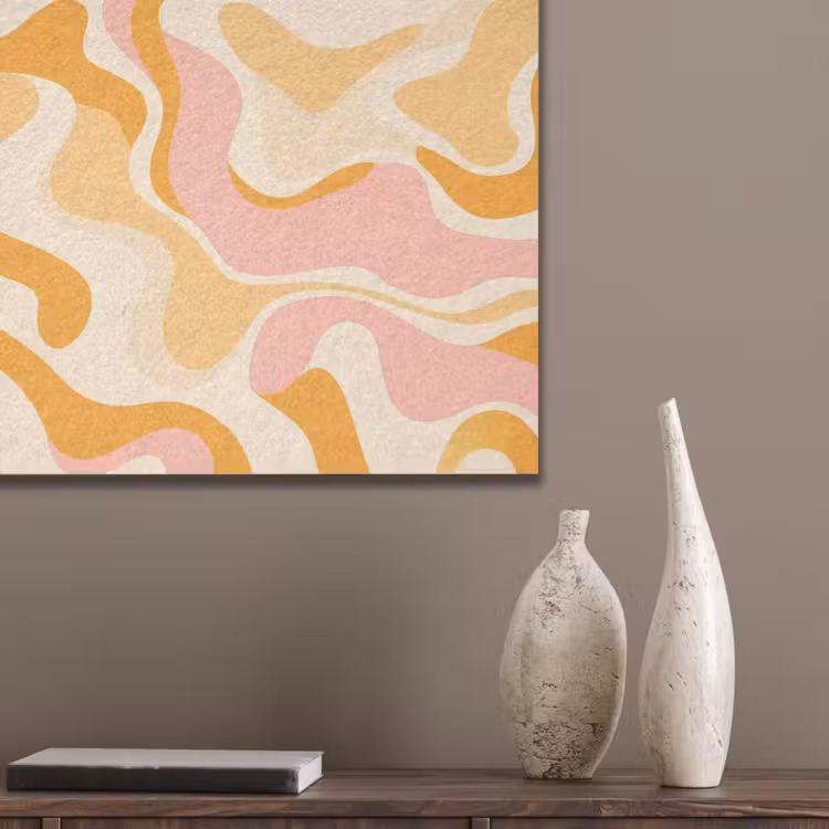 Abstract - Golvend - Oranje PET vilt klein -sfeer6_closeup