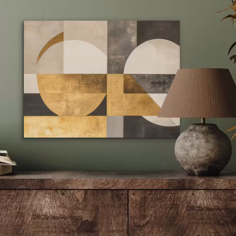 Abstract - Goud - Grijs - Vormen - Geometrisch PET vilt klein -sfeer2