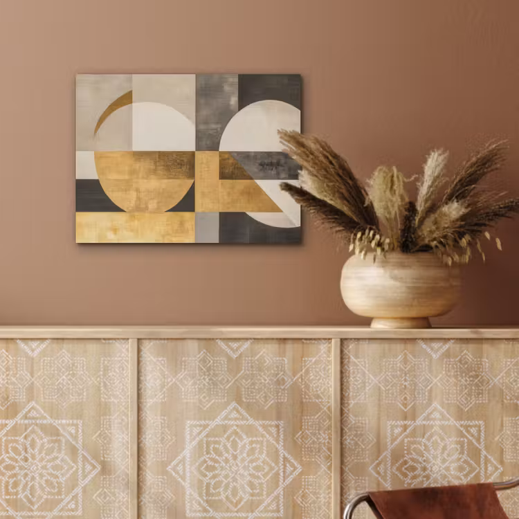 Abstract - Goud - Grijs - Vormen - Geometrisch PET vilt klein -sfeer4