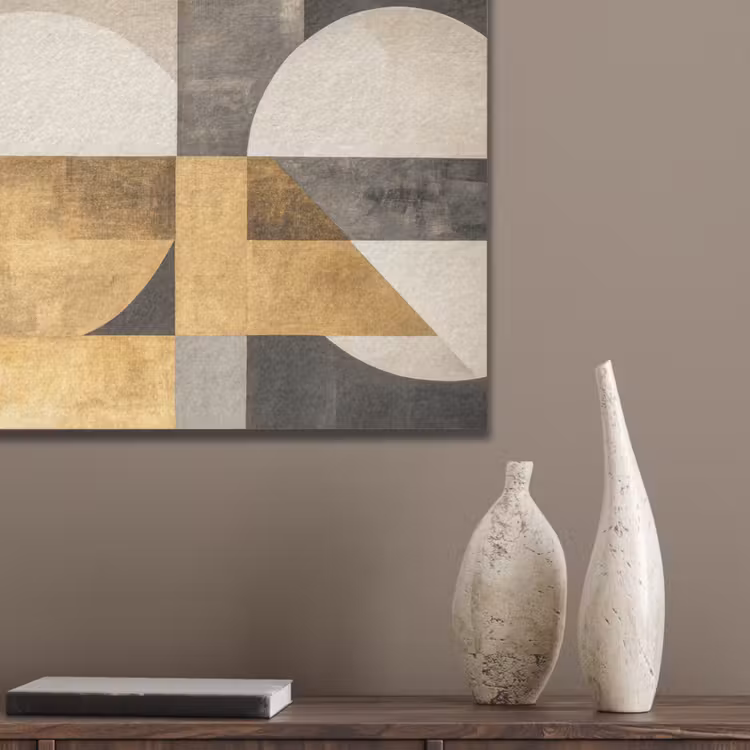 Abstract - Goud - Grijs - Vormen - Geometrisch PET vilt klein -sfeer6_closeup