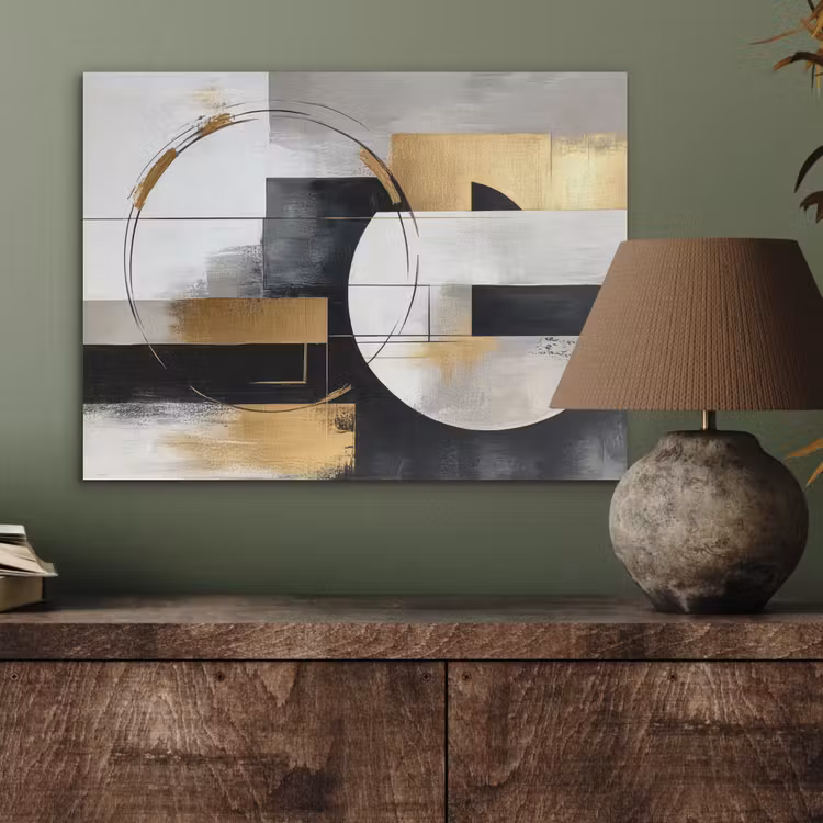 Abstract - Goud - Zilver - Vormen - Aesthetic PET vilt klein -sfeer2
