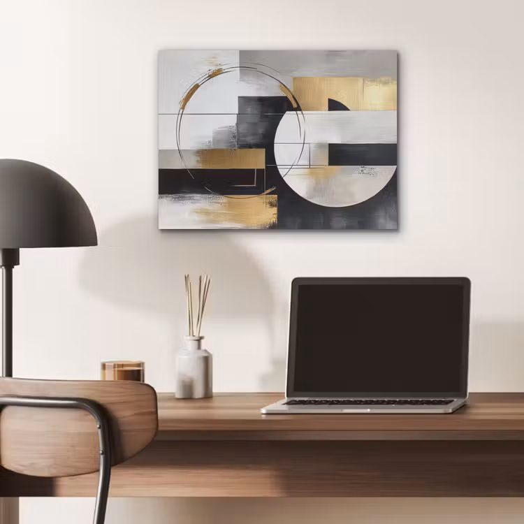 Abstract - Goud - Zilver - Vormen - Aesthetic PET vilt klein -sfeer5