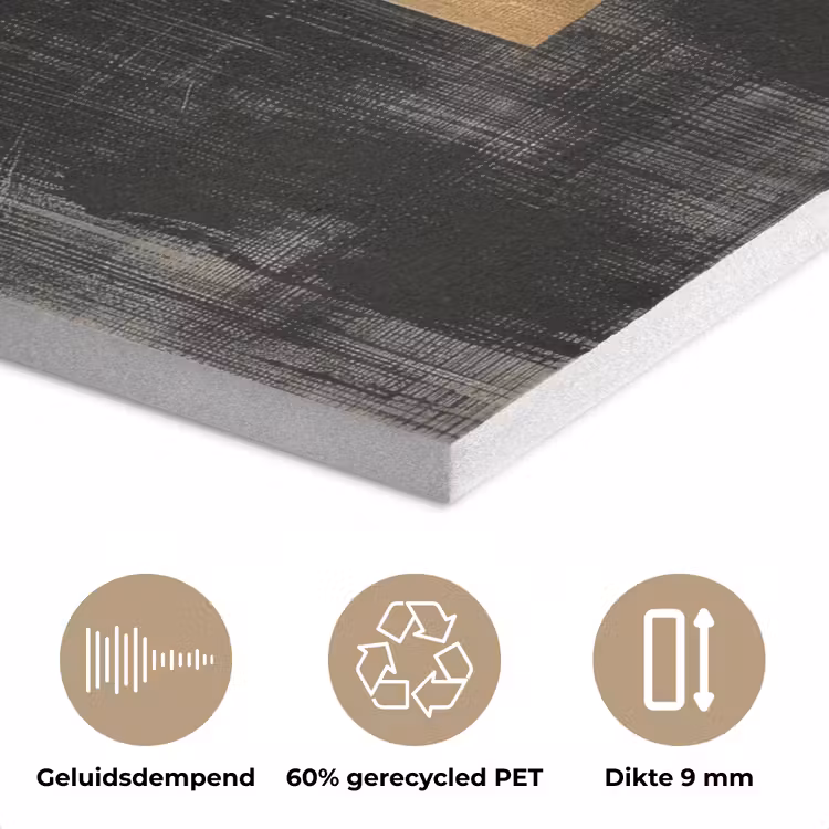Abstract - Goud - Zwart - Kunst PET vilt klein -closeup_NL