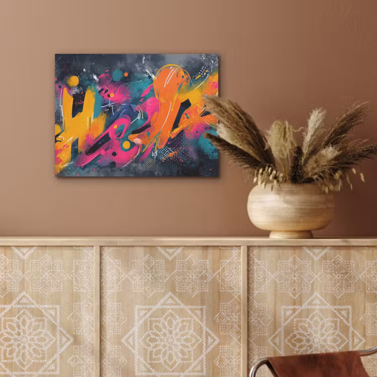 Abstract - Graffiti - Kleurrijk - Verfspatten PET vilt klein -sfeer4