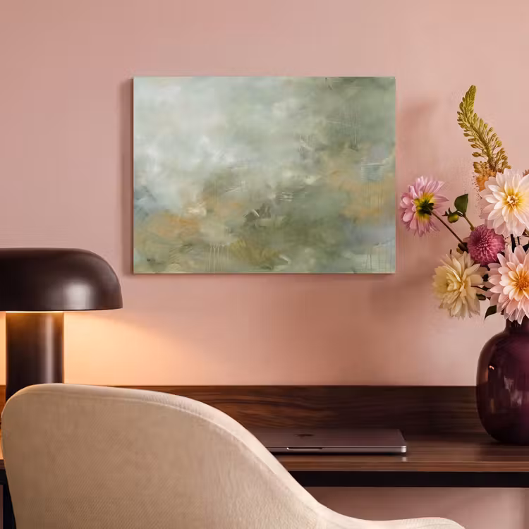 Abstract - Groen - Beige - Modern - Kunst PET vilt klein -sfeer3