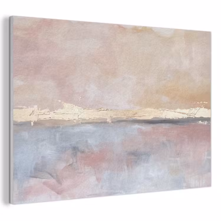 Abstract - Horizontaal - Kunst - Roze - Goud PET vilt klein -3d