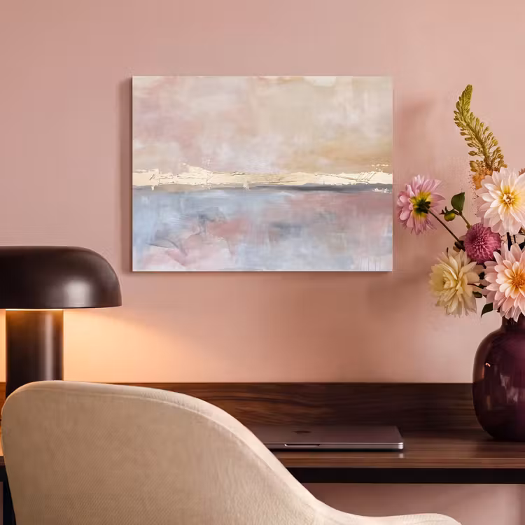 Abstract - Horizontaal - Kunst - Roze - Goud PET vilt klein -sfeer3