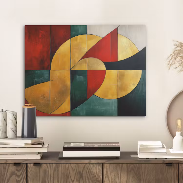 Abstract - Kerst - Goud - Rood - Groen PET vilt klein -sfeer1
