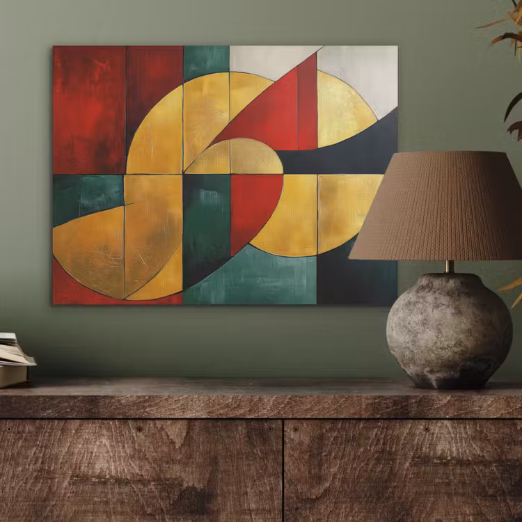Abstract - Kerst - Goud - Rood - Groen PET vilt klein -sfeer2