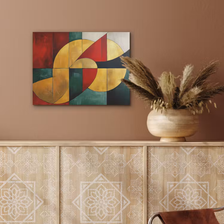 Abstract - Kerst - Goud - Rood - Groen PET vilt klein -sfeer4