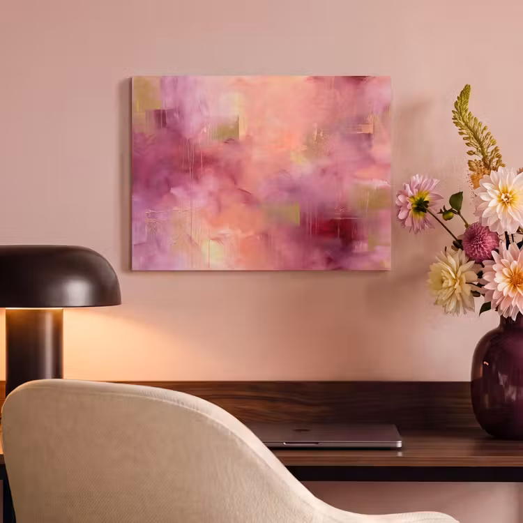 Abstract - Kleuren - Modern - Roze - Paars PET vilt klein -sfeer3