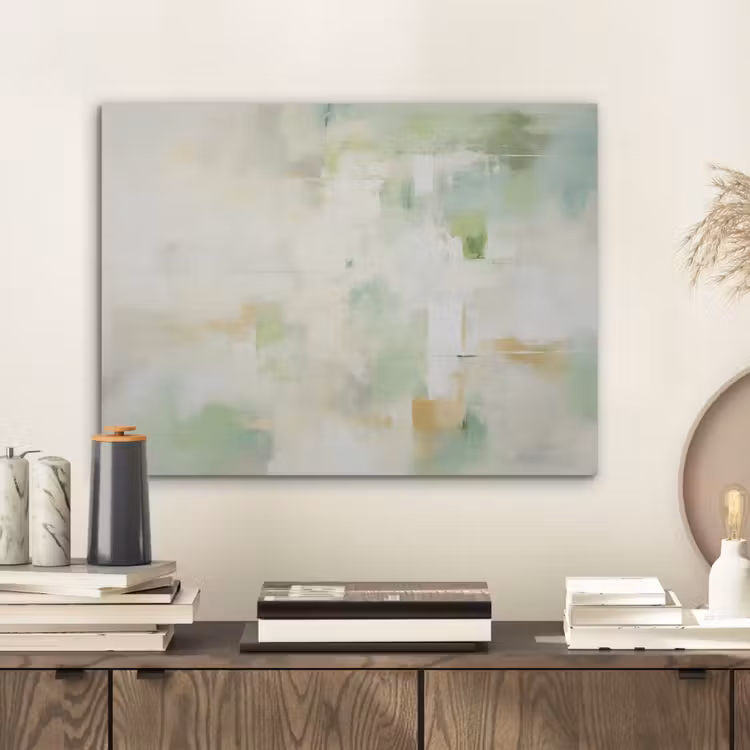 Abstract - Kunst - Wit - Groen - Modern PET vilt klein -sfeer1