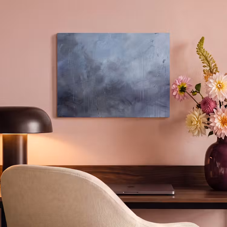 Abstract - Kwaststreken - Modern - Kunst - Grijs PET vilt klein -sfeer3
