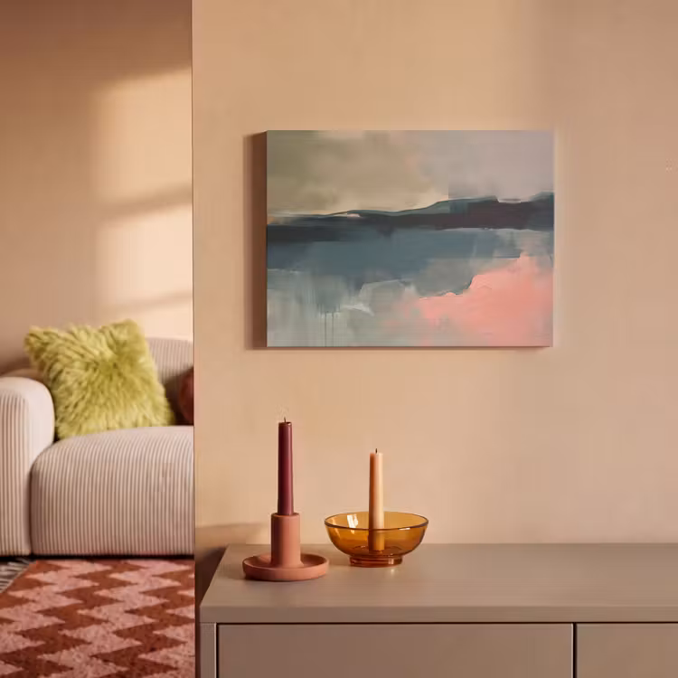 Abstract - Landschap - Kunst - Modern - Groen - Blauw PET vilt klein -sfeer1