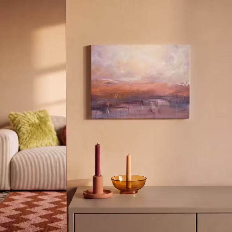 Abstract - Landschap - Modern - Paars - Oranje PET vilt klein -sfeer1
