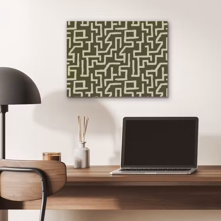 Abstract - Lijnen - Groen PET vilt klein 837 -sfeer5