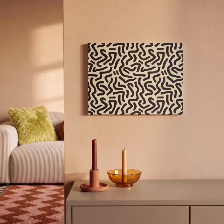 Abstract - Lijnen - Zwart PET vilt klein 837 -sfeer1