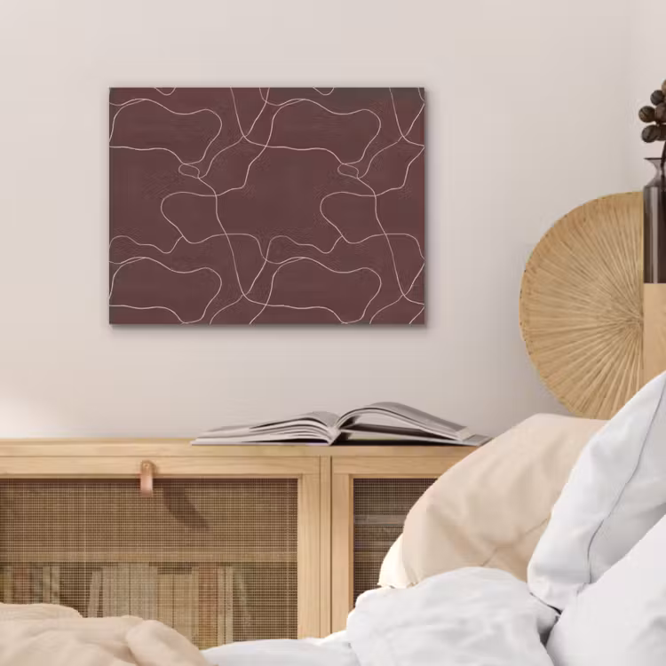 Abstract - Modern - Bruin PET vilt klein 837 -sfeer3