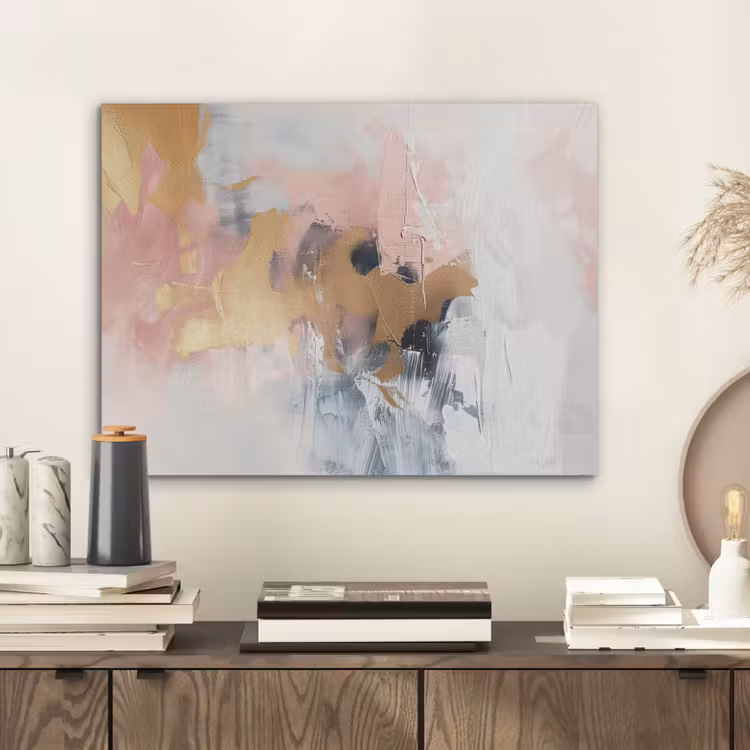 Abstract - Pastel kleuren - Goud - Modern - Aesthetic PET vilt klein -sfeer1