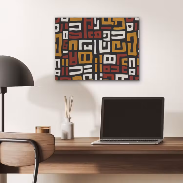 Abstract - Patroon - Rood PET vilt klein -sfeer5