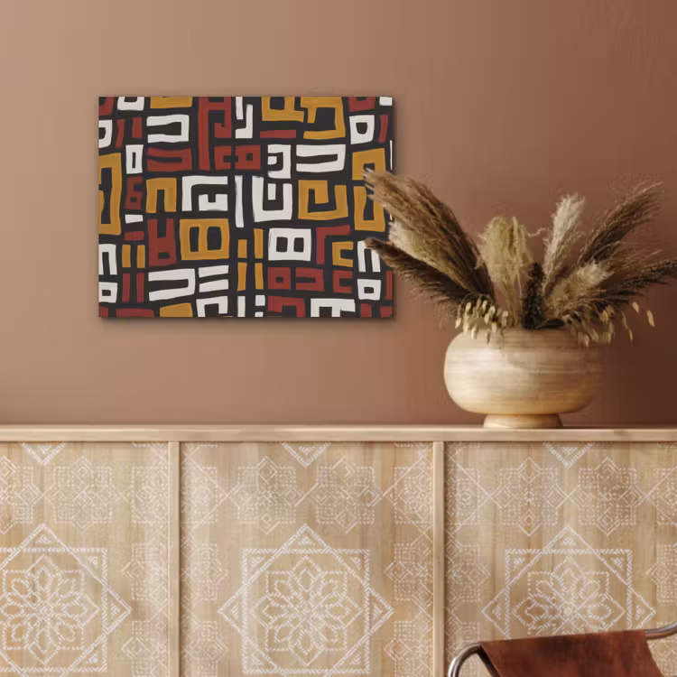 Abstract - Patroon - Rood PET vilt klein -sfeer4