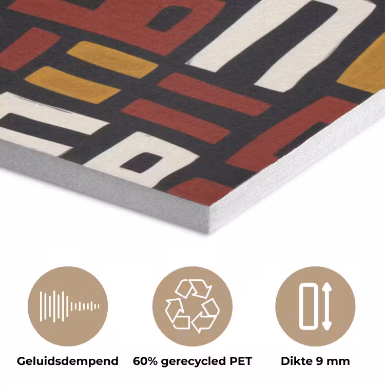 Abstract - Patroon - Rood PET vilt klein -closeup_NL