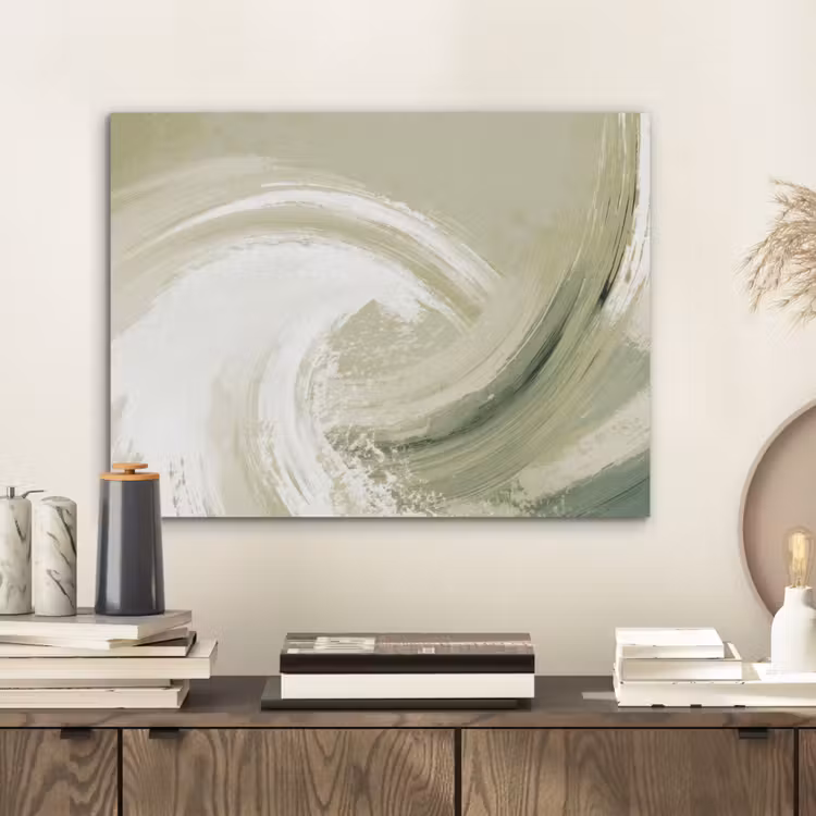 Abstract - Penseelstreken - Golven - Groen PET vilt klein -sfeer1