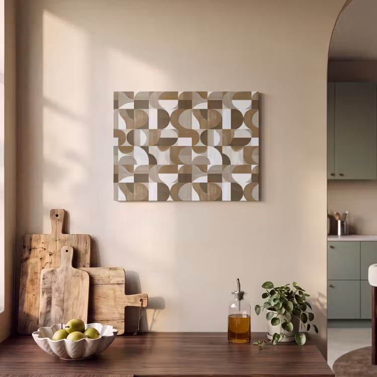 Abstract - Retro - Bruin PET vilt klein 837 -sfeer2