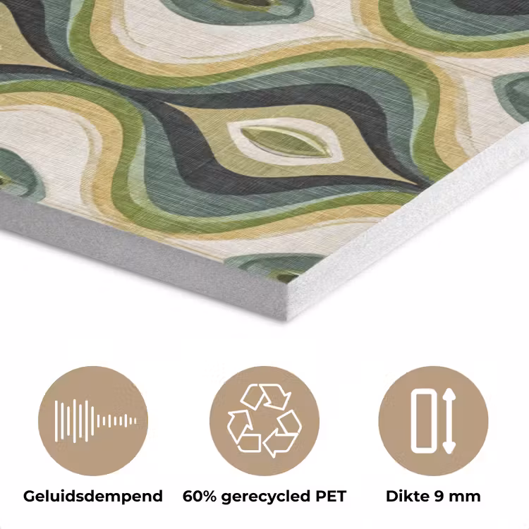 Abstract - Ritmisch - Groen PET vilt klein 837 -closeup_NL