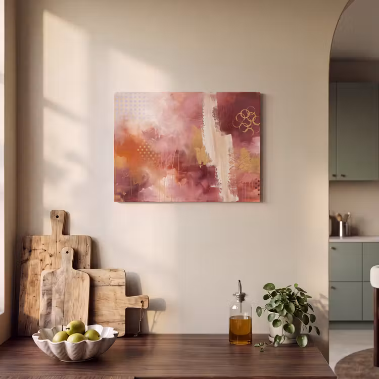 Abstract - Rood - Goud - Modern - Kunst PET vilt klein -sfeer2