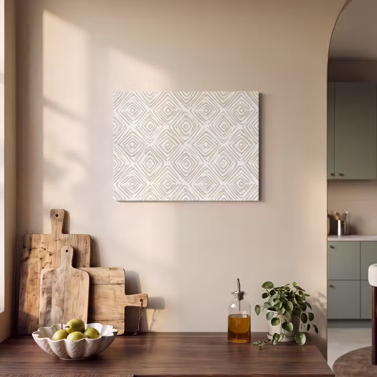 Abstract - Ruit - Beige PET vilt klein 837 -sfeer2