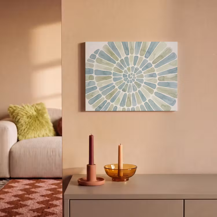 Abstract - Spiraal - Patroon - Modern - Blauw-Groen PET vilt klein -sfeer1
