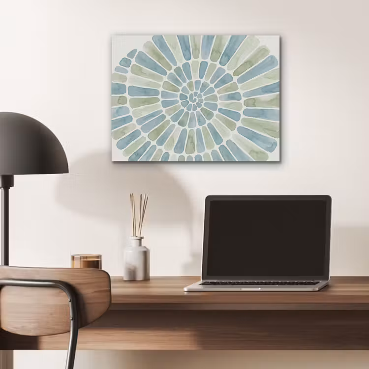 Abstract - Spiraal - Patroon - Modern - Blauw-Groen PET vilt klein -sfeer5