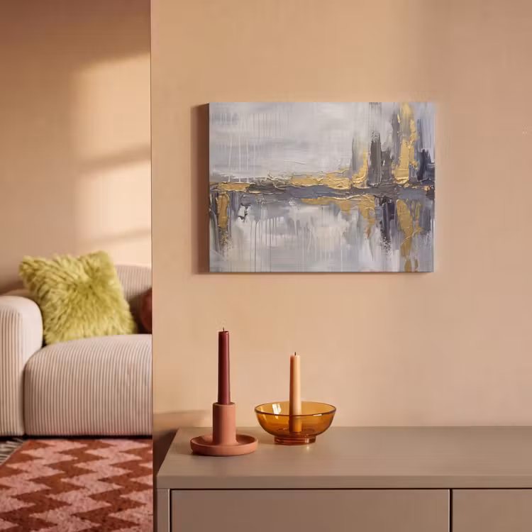 Abstract - Structuur - Goud - Grijs - Modern PET vilt klein -sfeer1