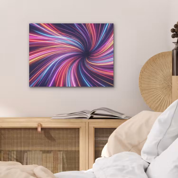 Abstract - Swirl - Futuristic - Neon PET vilt klein -sfeer3