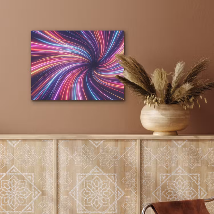 Abstract - Swirl - Futuristic - Neon PET vilt klein -sfeer4