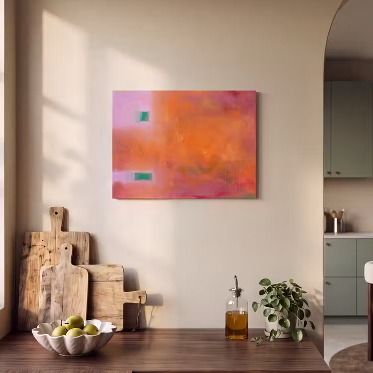 Abstract - Vlakken - Kunst - Modern - Oranje PET vilt klein -sfeer2