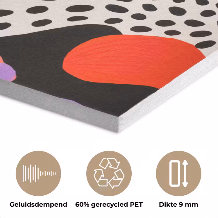 Abstract - Vormen - Kleuren - Stippen PET vilt klein -closeup_NL